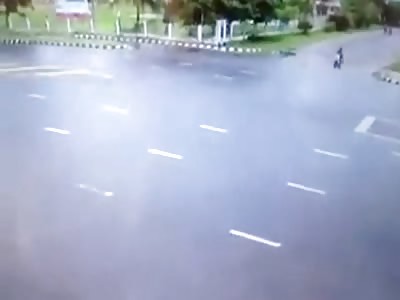 Family on Pink Scooter Taken out by Pickup Truck