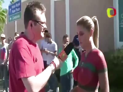 Hot as Fuck News Reporter Gets Naked for Soccer Star Christiano Ronaldo