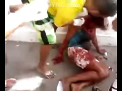 Stabbed Battered and Bloody Woman Trying to Stay Alive 