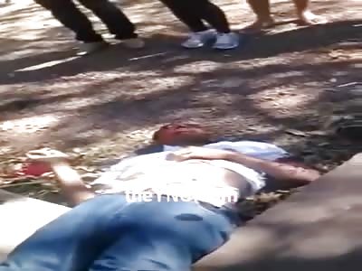 Mans Very Last Moments after Being Shot ... Eye Popping Head shot