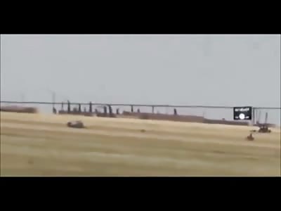 Terrorist on a Motorcycle is Blown to itty bitty Pieces by Huge Bomb