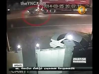 Short Video of Fatal Accident Rider is Crushed by Truck in Opposite Lane