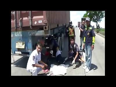 The Pointer Police from Thailand are Back with a Double Fatality of Man and Woman Hemmed Up under Truck