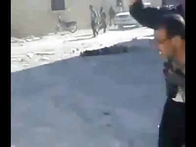 Violent Scene as Man in Beige Shirt is Beaten then Executed in Circle, Others are Shot as Well but Bad Camerawork 