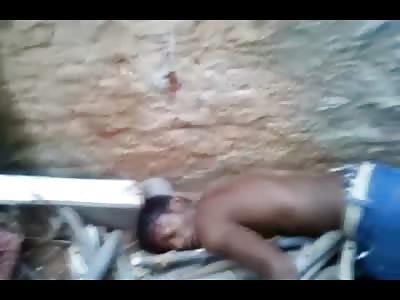 Mans Very Last Moments after Being Beaten with Sticks