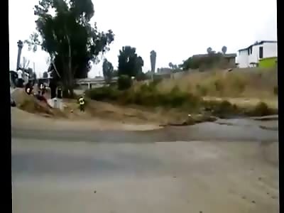 Poor Dude can't Come out of this Endo Going about 70mph