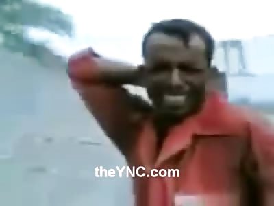 Privileged Saudi PUnk Teen Kid  Beats Garbage Collector until the Poor Man Cries