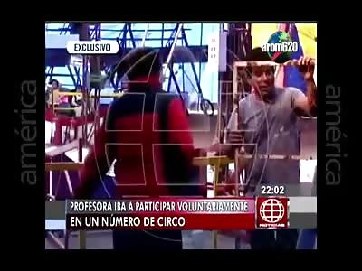 Lion Attacks a Woman during a Live Circus Show Scaring her to Near Death 