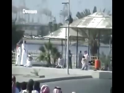 Busy Executioner Beheads 3 Blindfolded Men by Sword at a Roadside Bloodbath