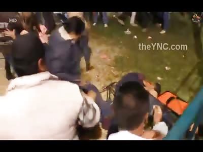 Bad Ass Mexican gets His Ass Kicked by the Entire Rodeo Crowd with Chairs and Fists 