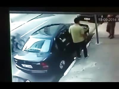 Shirtless Assassin Executes Man Talking to his Friend with Point Blank Bullets 