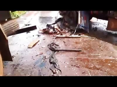 Goreish Carnage From a Horrific Accident has Body Parts all over the Road..Man Gasping his Final Breaths Alone in the Road 