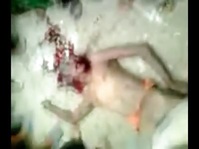 Cameraman gets Up Close to Show You what a Man Stoned to Death Might Look Like 