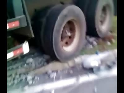 Mans Head Split Open after Being Annihilated by at Truck