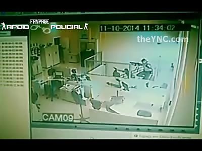 Thief Robbing Gas Depot comes Out with Guns Blazing and is Met by Shots from Police (He Died in the Hospital) 