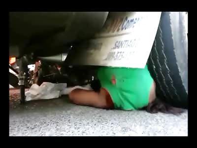 Crowd Gathers to Witness Woman with Pretty Nails Twisted under Truck in Death