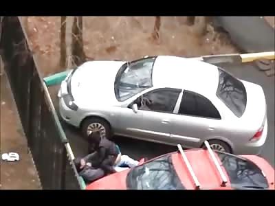 Couple has Full On Sex in Between 2 Cars in the Parking Lot