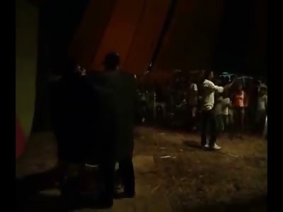 Bizarre Halloween Prank has a Knife put Right Through a Womans Neck..Idk How they Do it 