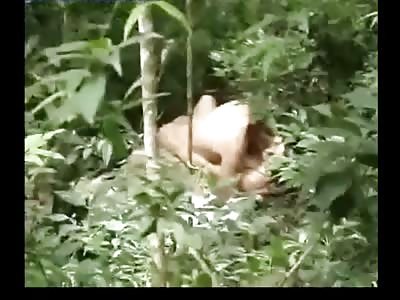 Couple is Filmed Fucking Each other in the Forest