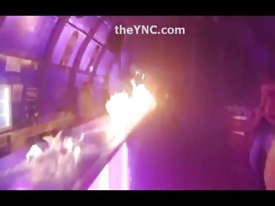 Moron Drunk in a Bar...Mixed with Fire. What Could possibly Go Wrong? 