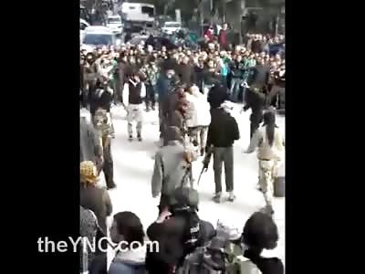 Man in the Gray Shirt Took his Execution Bullet Calmly...However, His Partner Fights For His Life