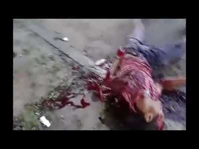 Thug Agonizes Squirming and Dying Slowly after Being Shot by Police