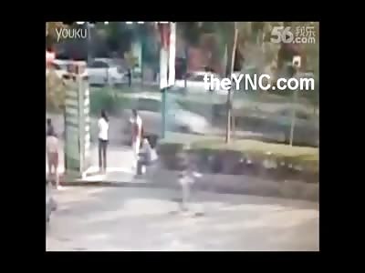 Man Looking at his Cell Phone is Ran Over by Out of Control Car and Killed Instantly