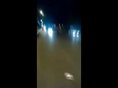 Rider Hits Drunk Pedestrian and then another Pedestrian ... All 3 Die (Arm Detached From Pedestrian 1)