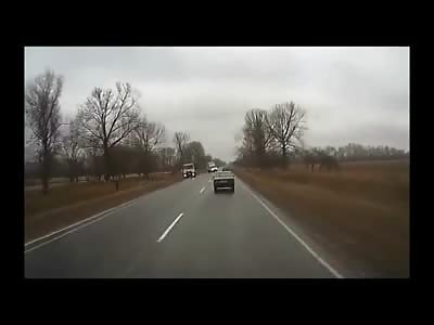 Front End of this Car Basically Disintegrates on Impact