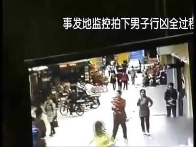 Deranged Lunatic Attacks Two Pretty Girls with a Meat Clever Then Turns his Attention to Just about Everyone Else