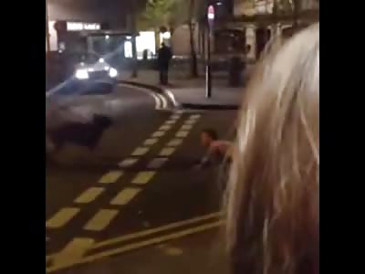 a police dog attack a man's throat