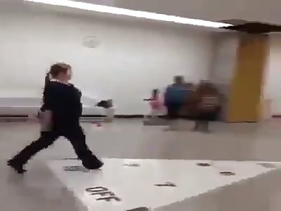 Fat Bitch slams her ass to the ground