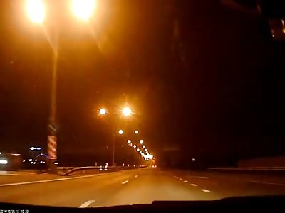 Car goes off-road, driver flies back