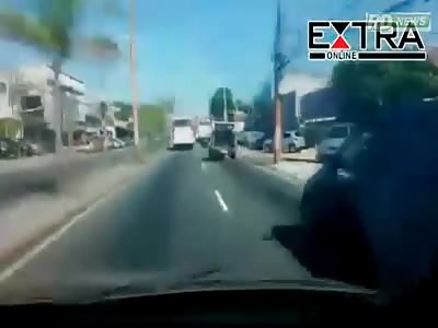 Police car in Rio de Janeiro Military drags woman alive by street