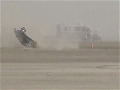 Speeding Car Flips Several Times (Amazing Footage - Watch Slow Motion)