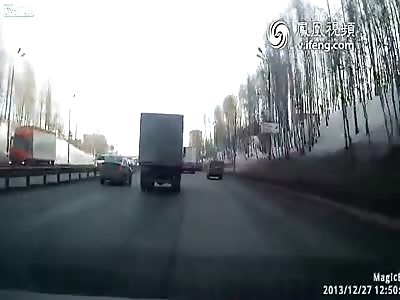 Cyclist Killed By Car (Slow Mo)