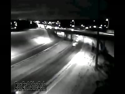 Car Drives off a Bridge