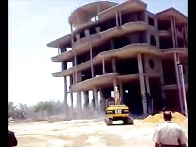 5 Story Building Collapse on Construction Worker  