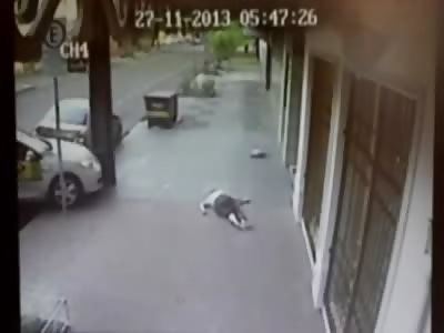 Woman Survives Yesterday Taxi Accident (two angles including NEW angle)