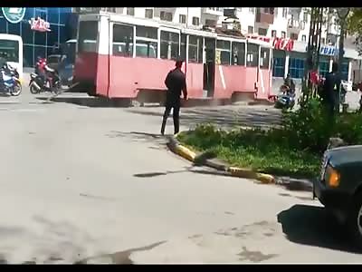 Bikers Trampled by Tram During Bikes Parade