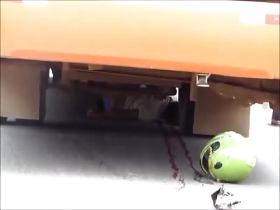 Man Crushed under Bus is Removed and Put in Coffin 