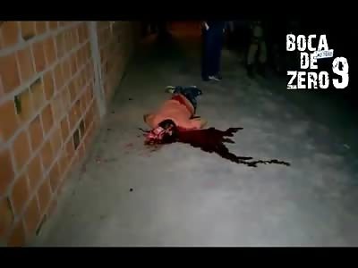 Man was Killed with a 12 Gauge Lies in the Street 