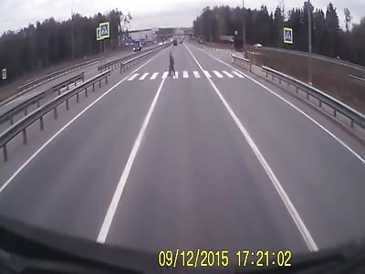 Pedestrian Hit by Car at Intersection 