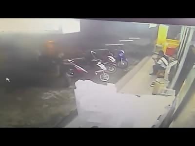 Man Badly Beaten by a Group of Men outside a Store