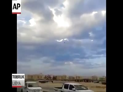 Libyan fighter crash (Ground level view).