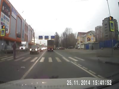 The girl was hit by a car on a pedestrian crossing