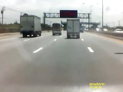 Car falls from overpass.