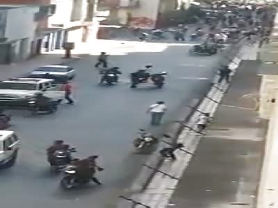 Police open fire on a crowd of protestors