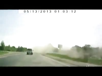 Car goes airborne