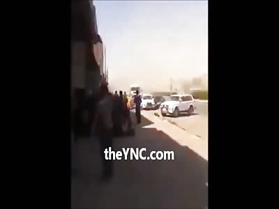 Terrorist gets Taste of his Own Poison - Records Car Bomb a Bit Too Close